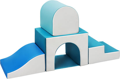 Sumbababy Foam Climbing Blocks for Toddlers: with a Tunnel - 4 PCS Foam Blocks - Kids Indoor