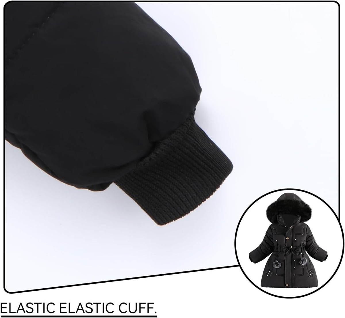 Girls Winter Dress Coats Faux Fur Hooded Fleece Jackets Waterproof Parka Outwear