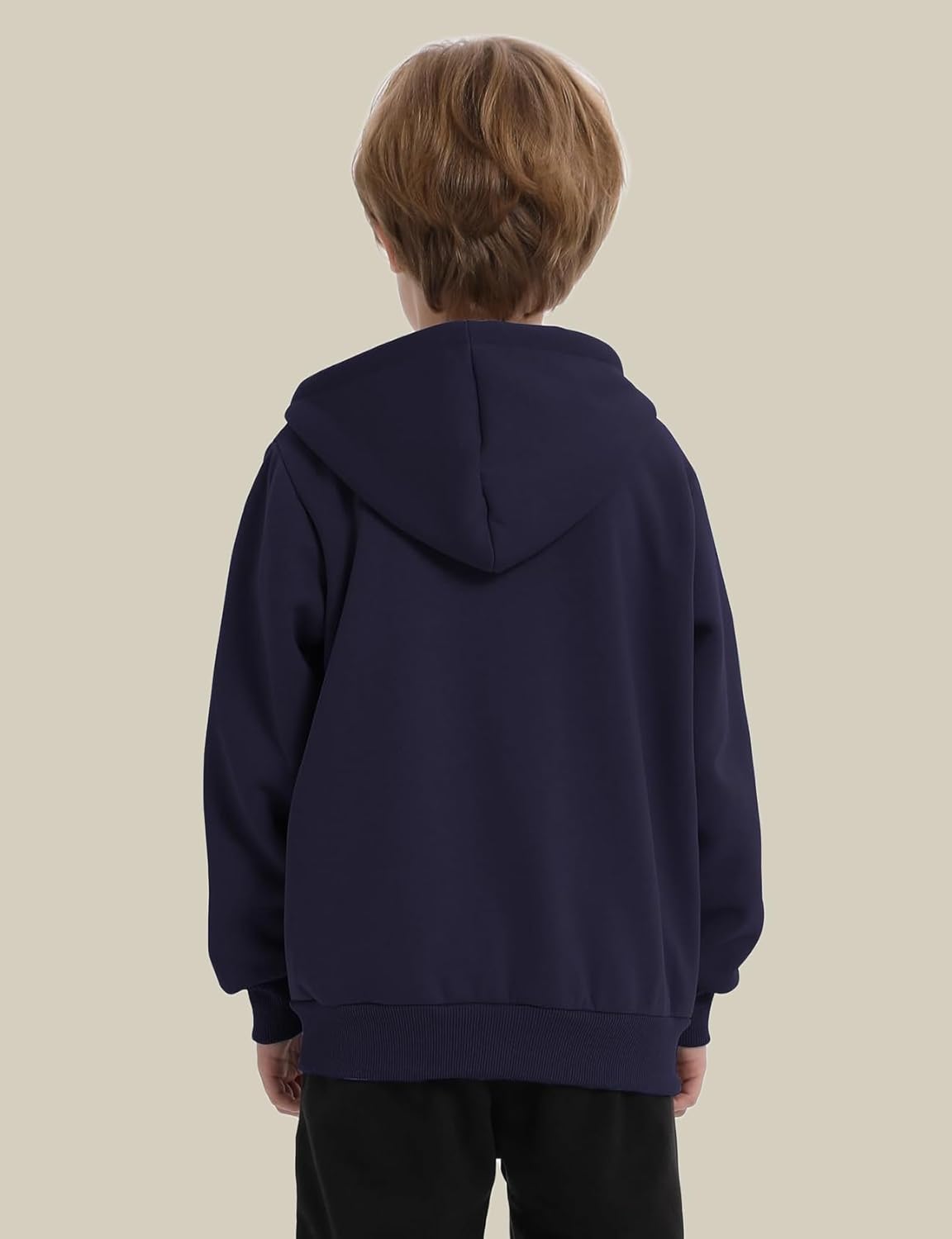 Gihuo Unisex Boy's Girls Winter Warm Sherpa Lined Zip Up Sweatshirt Fleece Jacket Kid's Hoodie