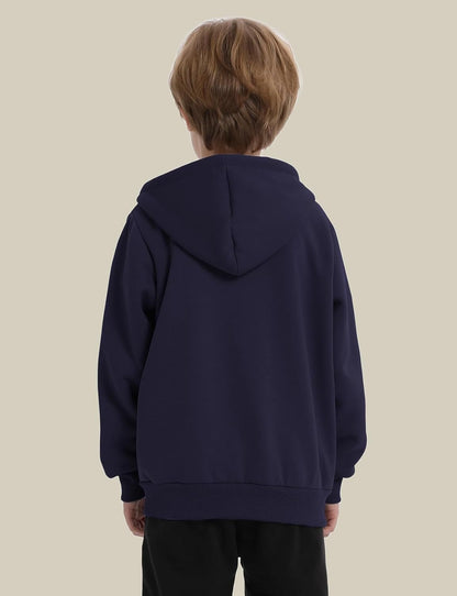 Gihuo Unisex Boy's Girls Winter Warm Sherpa Lined Zip Up Sweatshirt Fleece Jacket Kid's Hoodie