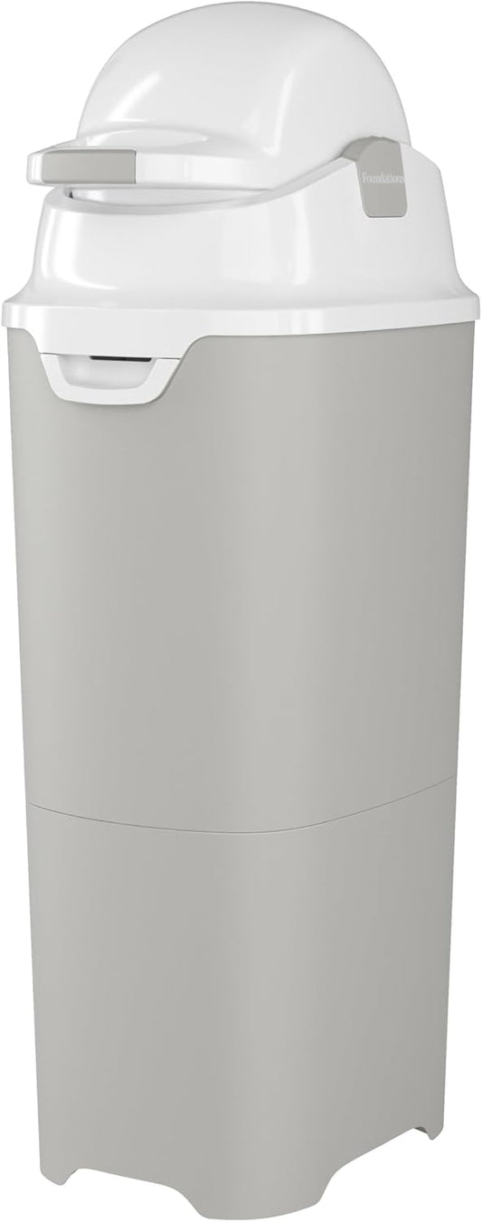 Foundations Tall Diaper Pail with Airtight Lid - Durable & Odorless Diaper Disposal, Large