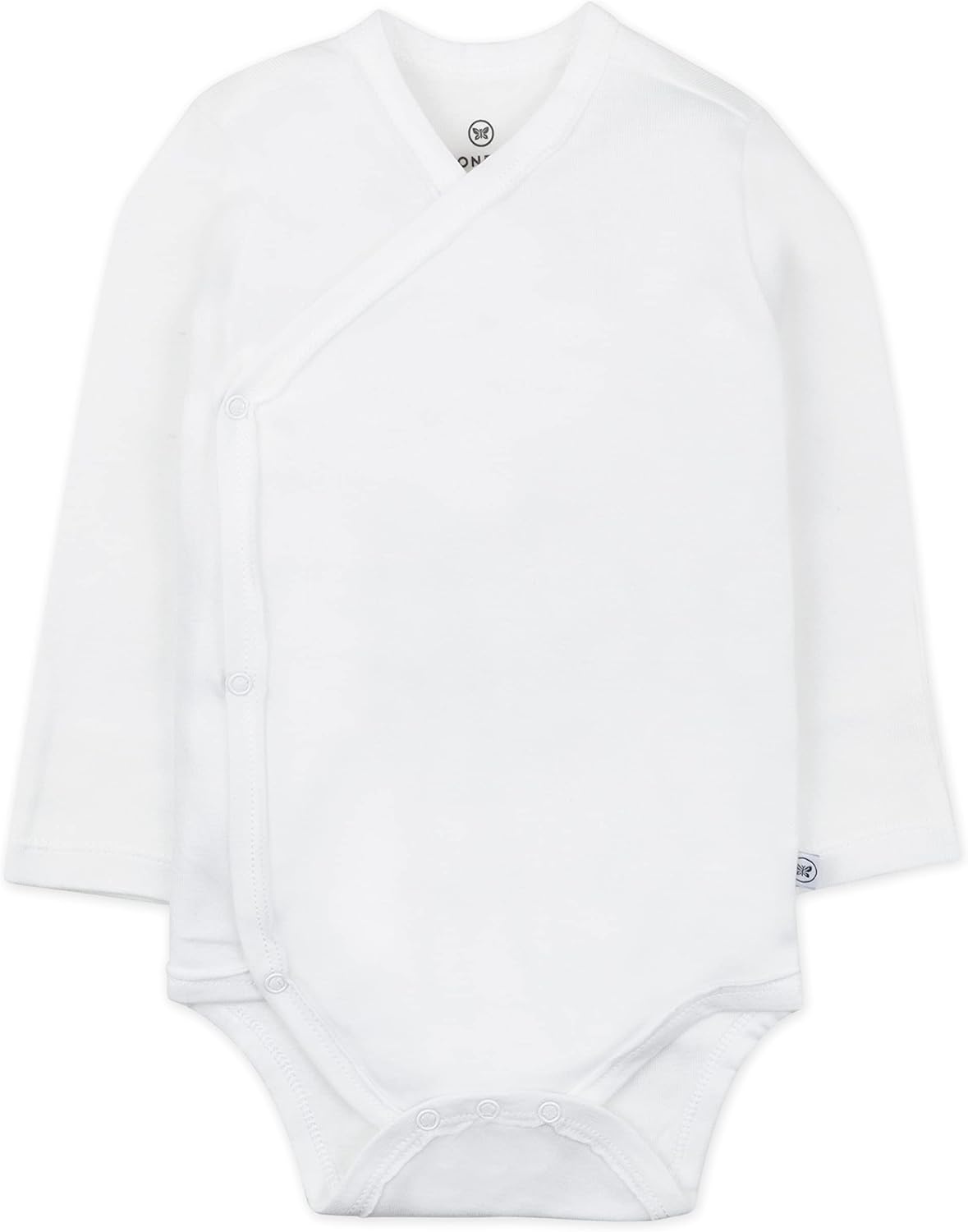 HonestBaby unisex-baby 3-pack Long Sleeve Side-snap Kimono Bodysuits Organic Cotton for Infant Baby