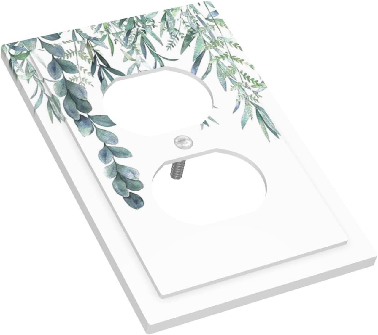 Eucalyptus Leaves Greenery Vine Flowers Simplicity Outlet Covers 1 Gang Duplex Light Switch Cover