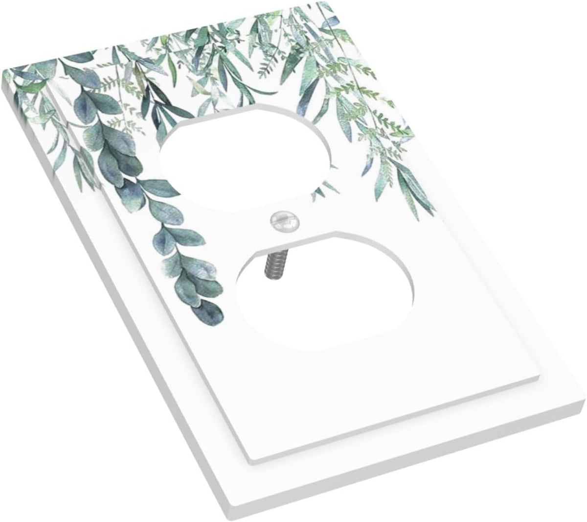 Eucalyptus Leaves Greenery Vine Flowers Simplicity Outlet Covers 1 Gang Duplex Light Switch Cover
