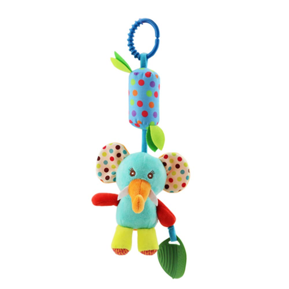 4 PCS Baby Soft Hanging Rattle Crinkle Squeaky Toy - Baby Toys for 0 3 6 9 to 1 Animal Ring Plush