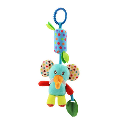 4 PCS Baby Soft Hanging Rattle Crinkle Squeaky Toy - Baby Toys for 0 3 6 9 to 1 Animal Ring Plush