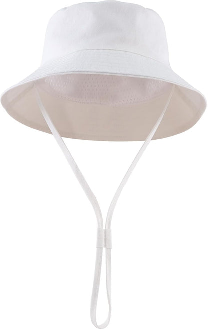 JANGANNSA Cotton Baby Sun Hat Infant Toddler Boys Girls Bucket Hats Summer Sun Protection Kids