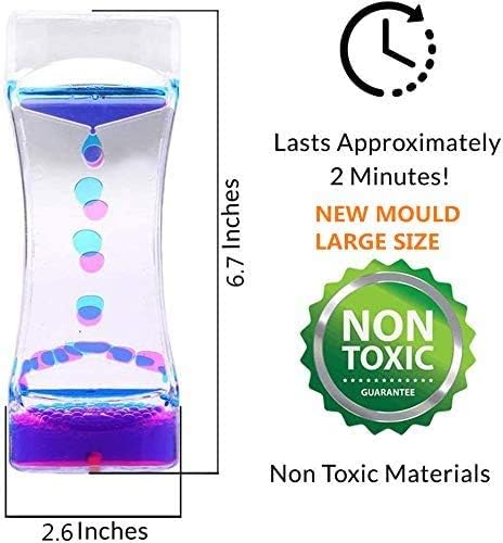 Liquid Motion Bubbler Sensory Timer, 2 Minute – Big Calming Sensory Bubble Toy for Kids with Autism