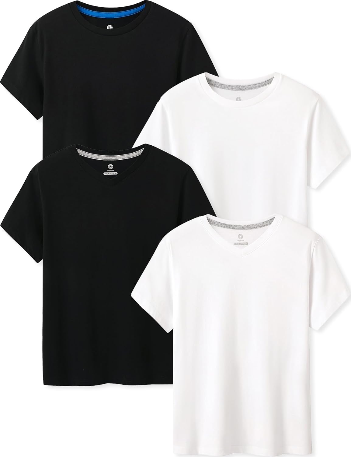 LAPASA Kids T-Shirts Short Sleeve (4 Pack) 100% Cotton Plain Top Tees Boy & Girl Unisex Toddler