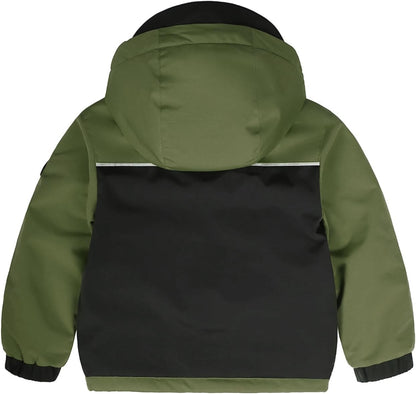 GEMYSE Toddler Boys Winter Coat Waterproof Ski Snow Jacket with Hood Thicken Warm Baby Jacket