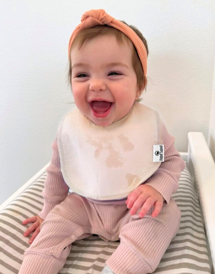 DiaperSquad's Baby Bibs for Drooling and Teething, Bibs for Boys, Baby Girl - Solid Cotton Baby
