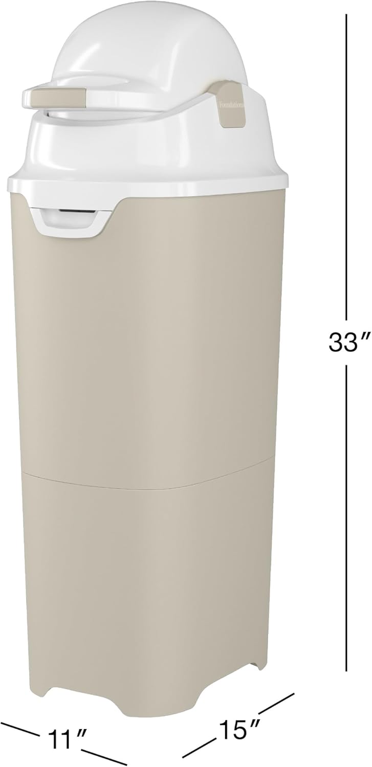Foundations Tall Diaper Pail with Airtight Lid - Durable & Odorless Diaper Disposal, Large
