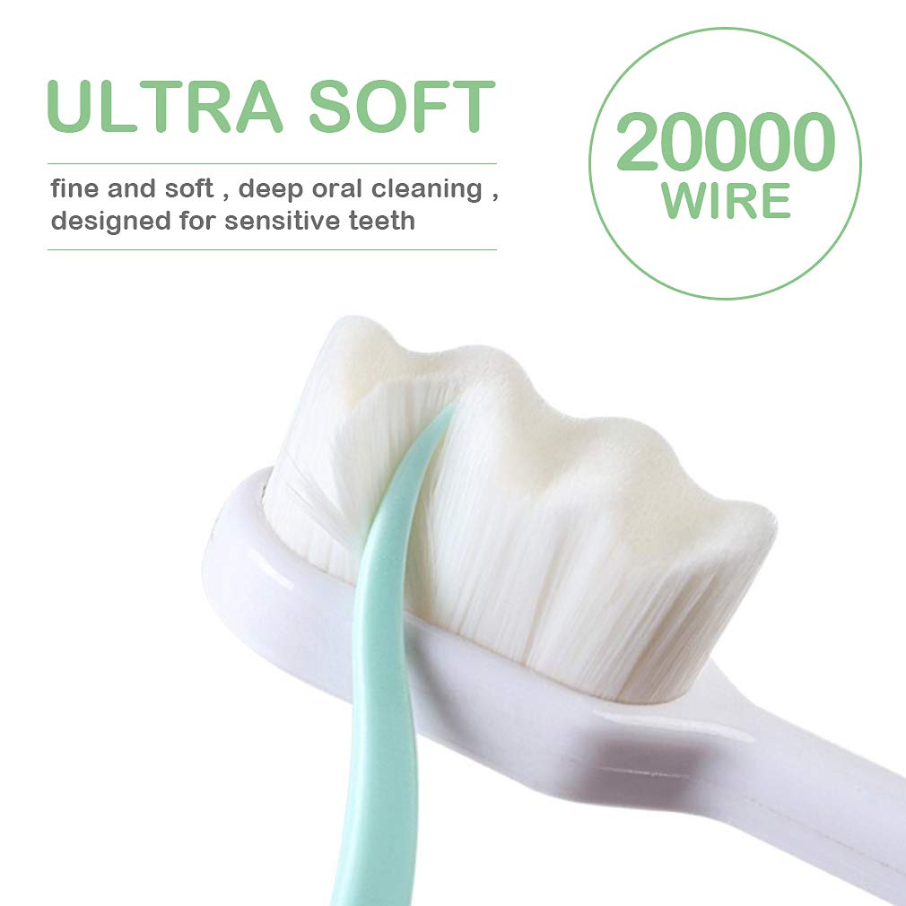 EasyHonor Extra Soft Toothbrush for Sensitive Gums, Micro Fur Manual Toothbrush with 20000 Soft