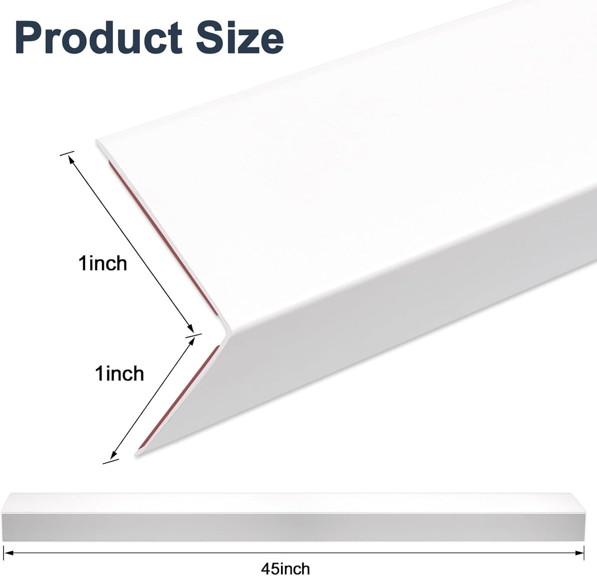 4PCS 45" White Metal Corner Protectors, Aluminum Self Adhesive Corner Guards, Metal Wall Edge