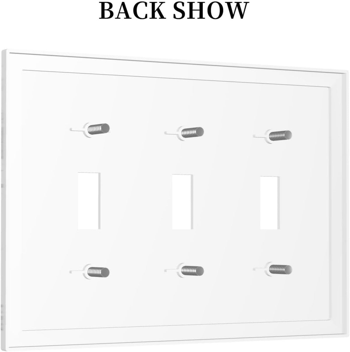Decorative Switch Plates Modern White Gray Marble 3 Gang Wall Plate Triple Toggle Light Switch