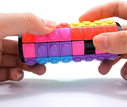3D Puzzle Rainbow Magic Cube Fidget Toys Cylinder Rotate Slide 3 / 5 / 7 Layers Educational Games