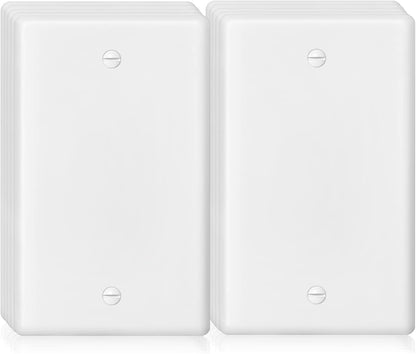 Decorator Wall Plate Blank Switch Plate Outlet Cover,Unbreakable Polycarbonate Thermoplastic, White