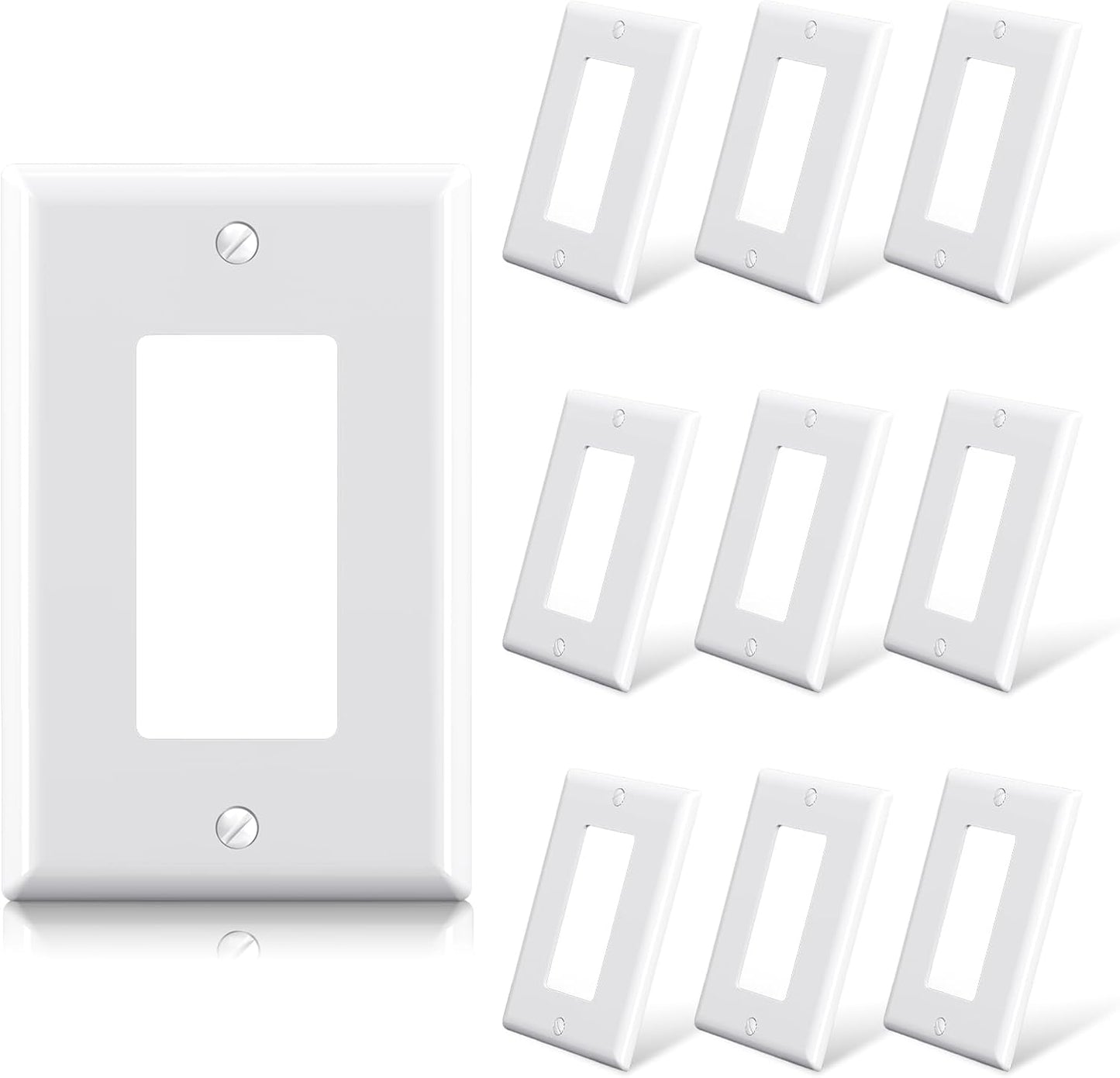 ELEGRP Decorative Receptacle Wall Plate, 1-Gang Mid Size Decorator Covers, Unbreakable