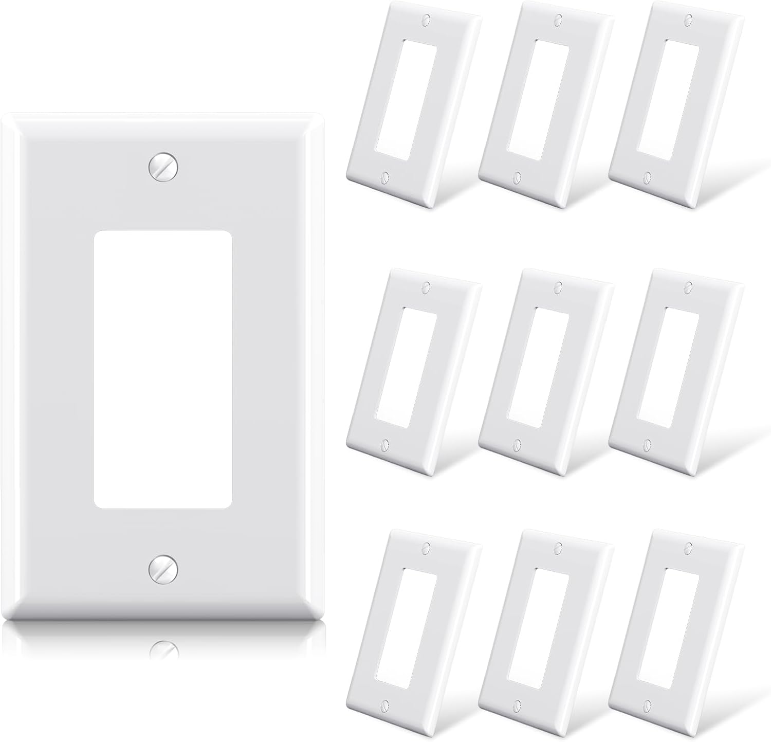 ELEGRP Decorative Receptacle Wall Plate, 1-Gang Mid Size Decorator Covers, Unbreakable