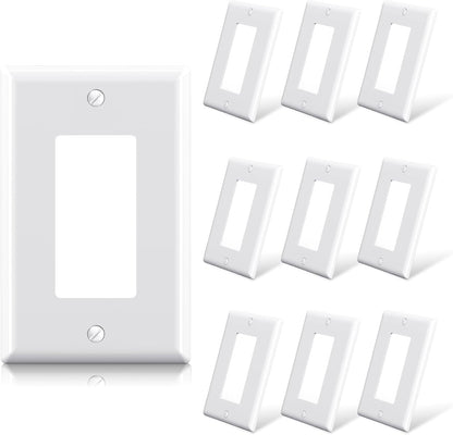 ELEGRP Decorative Receptacle Wall Plate, 1-Gang Mid Size Decorator Covers, Unbreakable