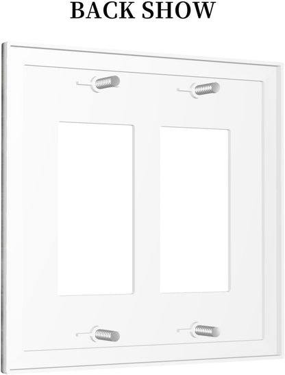 Decorative Outlet Covers Farmhouse Rustic Grey Barn Door Wood 2 Gang Double GFCI Rocker Electrical
