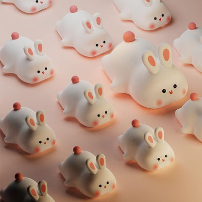 Squishy Bunny Night Light, Cute Easter Rabbit, Bunny Lamp, Led Big Face Rabbit Decor, Novelty
