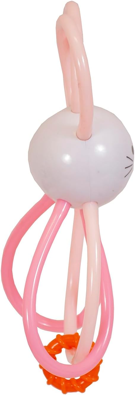 Manhattan Toy Zoo Animal Winkel Bunny Rabbit Multicolor Rattle & Sensory Teether for Baby and