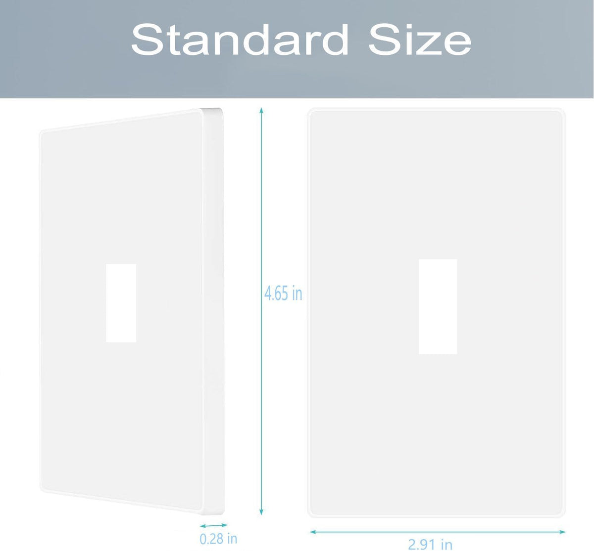 1-Gang Screwless Toggle Switch Wall Plate Cover Toggle Switch Outlet Electrical Faceplate for Light