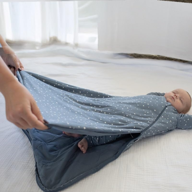 GUNAMUNA Unisex Long-Sleeve Sleep Sack, Wearable Sleep Bag for Babies and Toddlers, Soft Rayon, 1.0