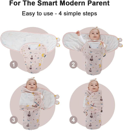 HOUSBAY 100% Cotton Baby Swaddle Sleep Sacks for Newborn Swaddling Blankets Adjustable 2-Way Zipper