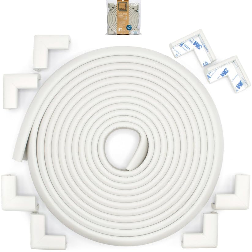 Roving Cove Slim-Fit Corner Edge Protector for Baby Proofing (Small 18ft Edge 8 Corners), Furniture