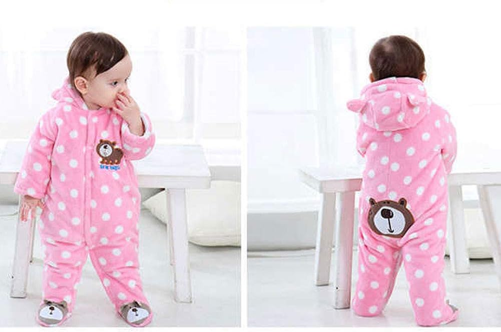 XIFAMNIY Baby Newborn Jumpsuit Footie Hooded Thicken Winter Bunting Outwear Snowsuit Pajamas for