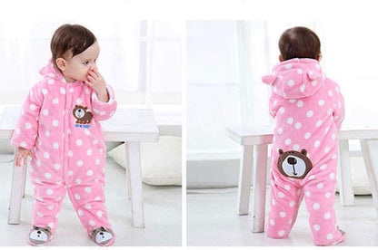 XIFAMNIY Baby Newborn Jumpsuit Footie Hooded Thicken Winter Bunting Outwear Snowsuit Pajamas for