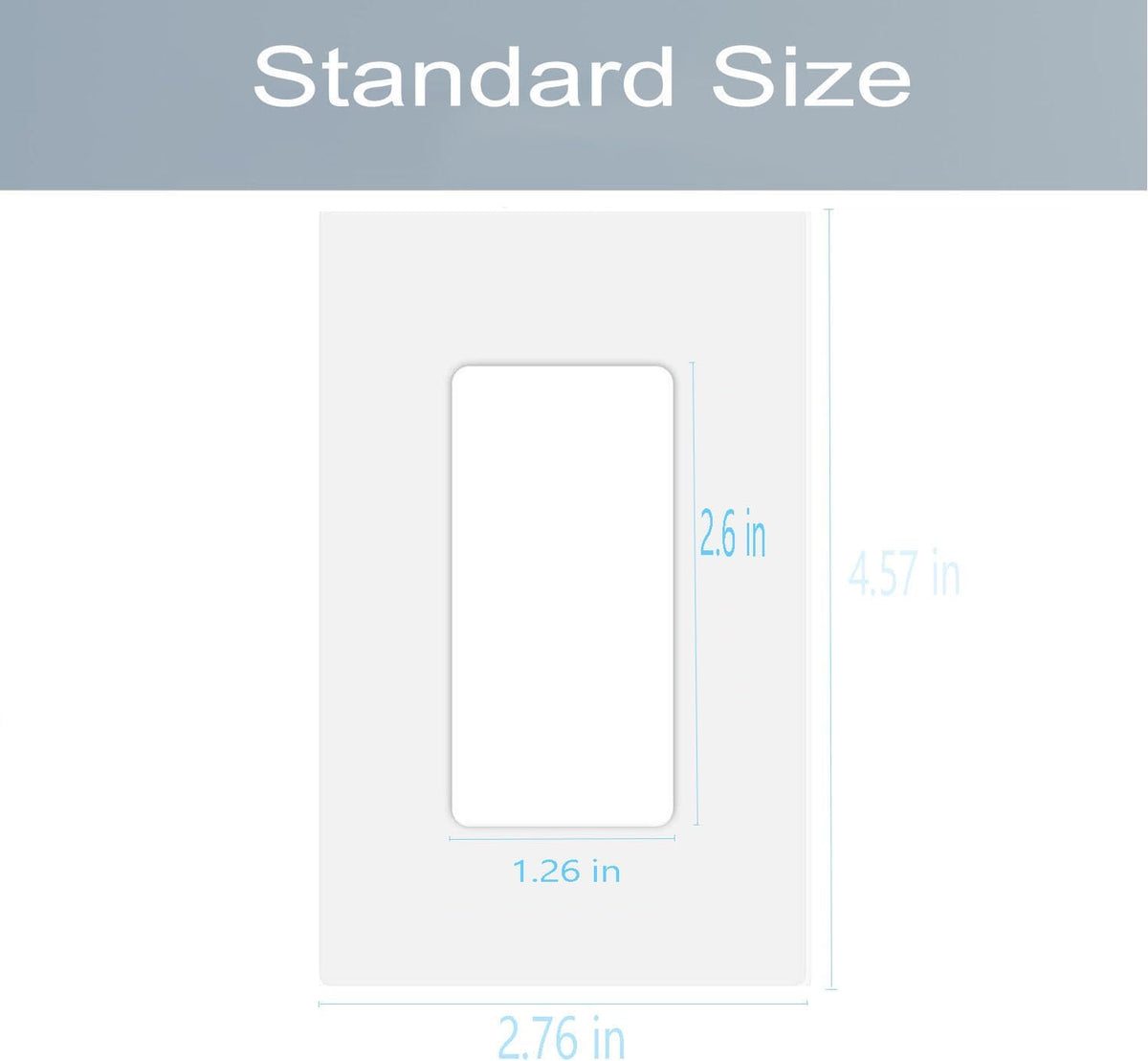 1-Gang Screwless Decora Wall Plate Cover Single Switch Outlet Electrical Faceplate for Light