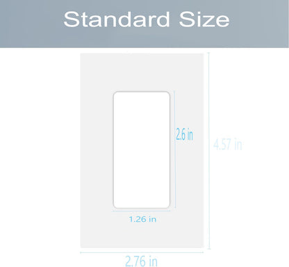 1-Gang Screwless Decora Wall Plate Cover Single Switch Outlet Electrical Faceplate for Light