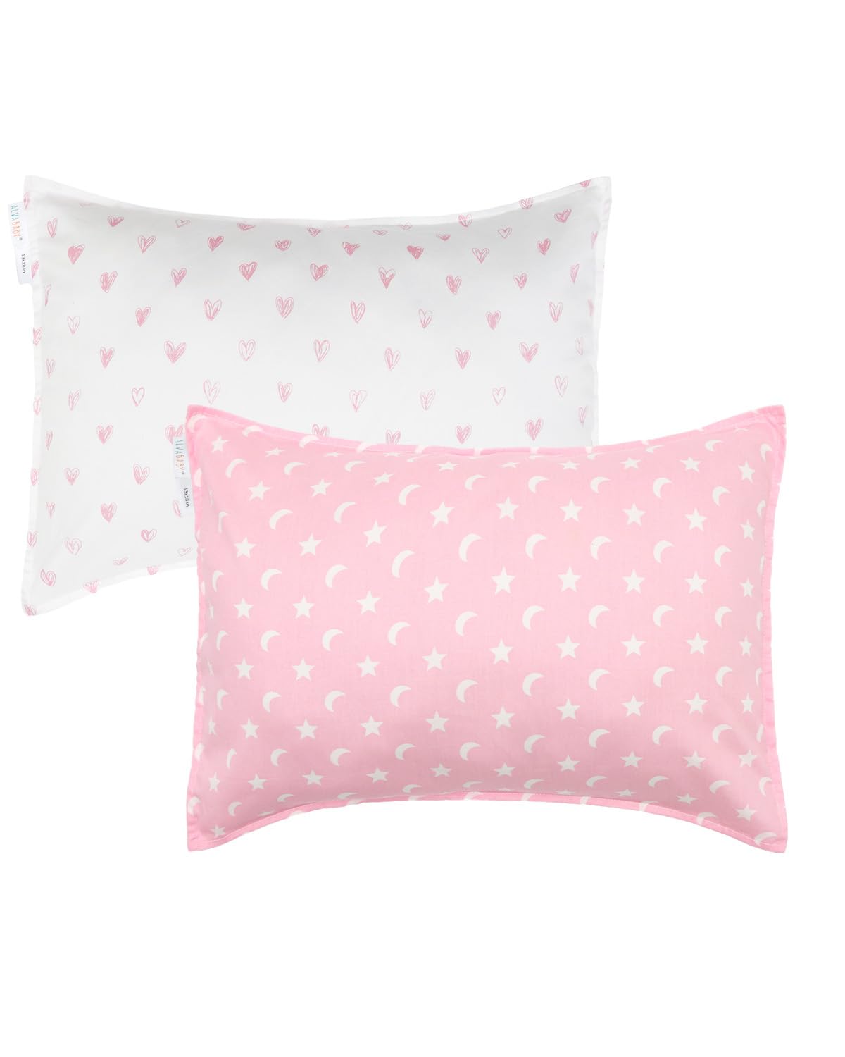 ALVABABY Toddler Pillowcases 2 Pack Organic Cotton Kids Pillow Cover Fit 13"x 18" or 12"x25"