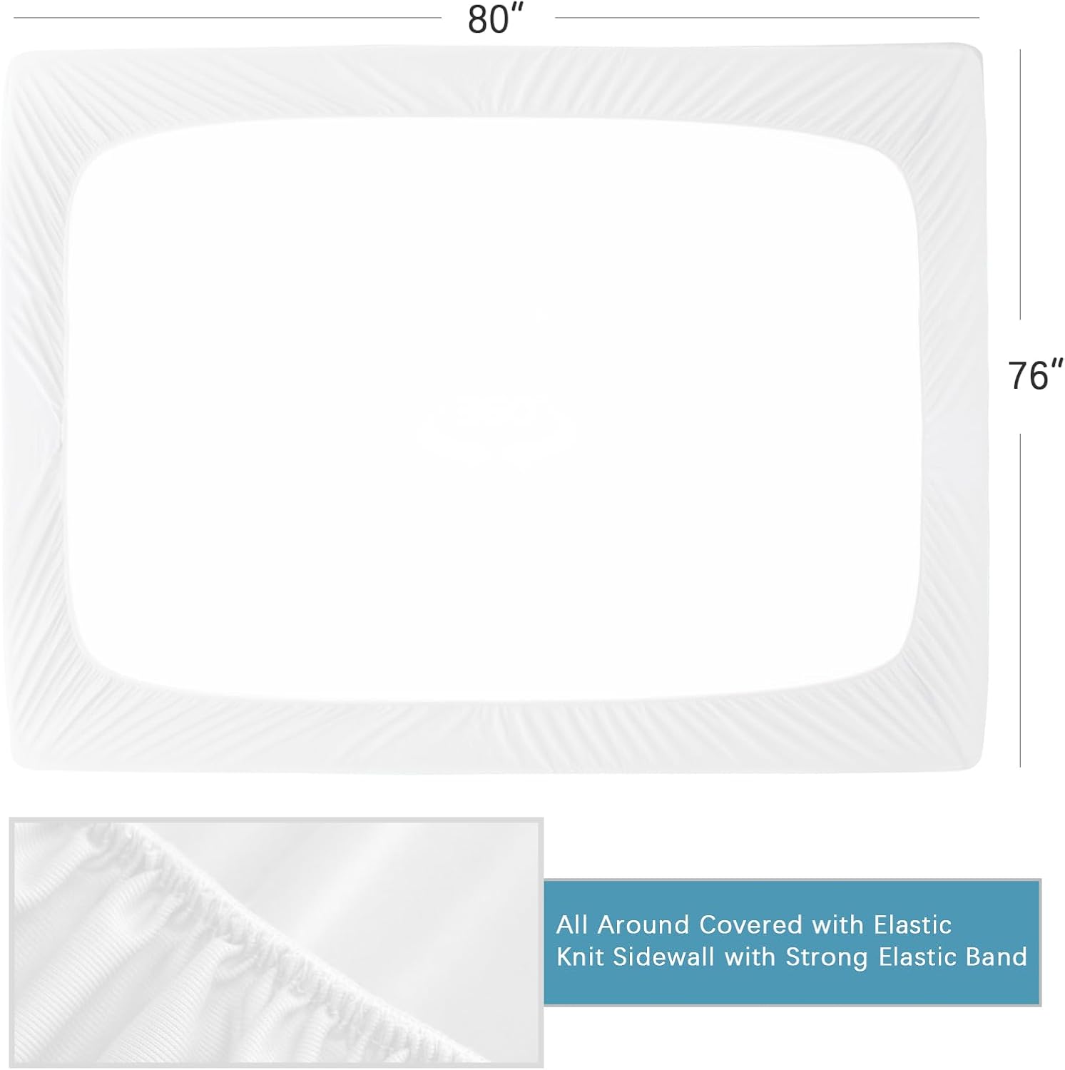 2 Pack King Mattress Protector Waterproof, Noiseless & Soft Coverage King Size Mattress Cover