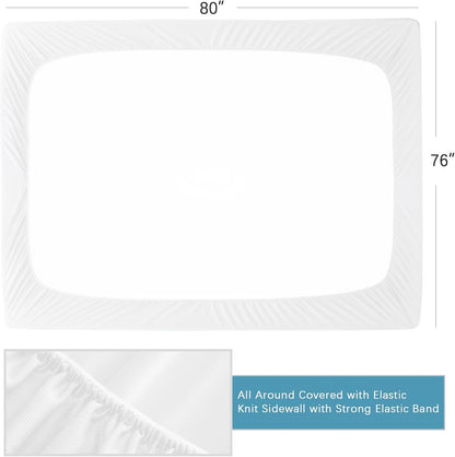 2 Pack King Mattress Protector Waterproof, Noiseless & Soft Coverage King Size Mattress Cover
