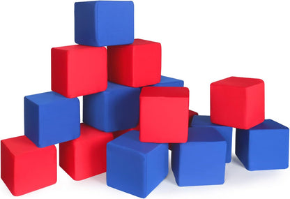 Toddler Foam Blocks, 16 PCS 5.5 inch Colourful Foam Soft Cubes for Kids, Stacking Block Sets