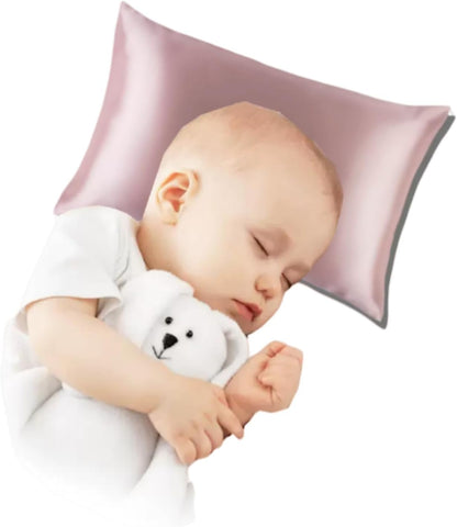 Organic Silk Baby Pillowcase with Zipper, Small 10"x13" Pillow Cover for Boys & Girls, Ideal for