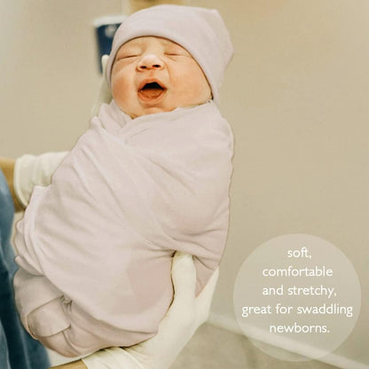 OWLOWLA Swaddle Blanket and Hat Set Newborn Swaddle Wrap Baby Receiving Blanket for Baby Boys