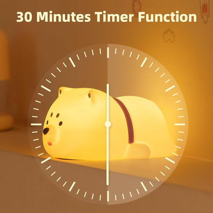 Cute Puppy Night Light for Baby Kids - Rechargeable Touch Control Night Light with 3 Brightness