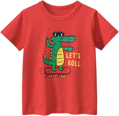 Boys' 4-Pack Excavator Short Sleeve Crewneck T-Shirts Top Tee Size 2-7 Years Toddler Boys' Value