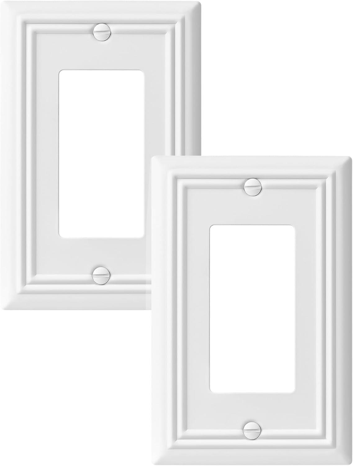 DEWENWILS Decorator Outlet Covers, White Metal Light Switch Cover Plates, 4.92" x 3.14" Decorative