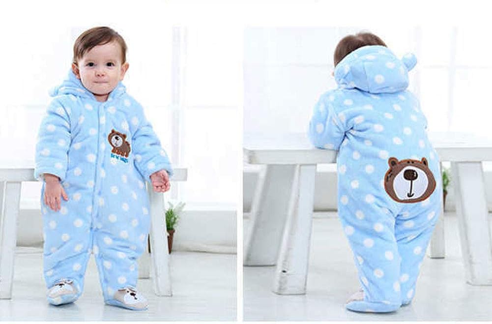 XIFAMNIY Baby Newborn Jumpsuit Footie Hooded Thicken Winter Bunting Outwear Snowsuit Pajamas for