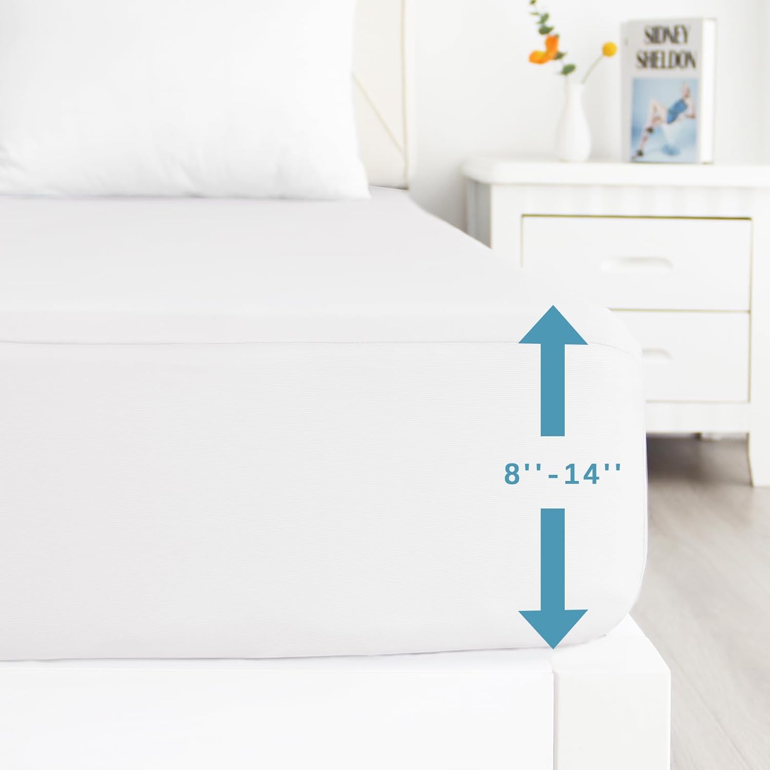 2 Pack Queen Mattress Protector Waterproof, Noiseless & Soft Coverage Queen Size Mattress Cover