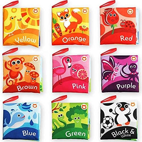 Cloth Books for Babies (Set of 9) - Color Recognition Series. Soft Books for Babies. Touch and Feel