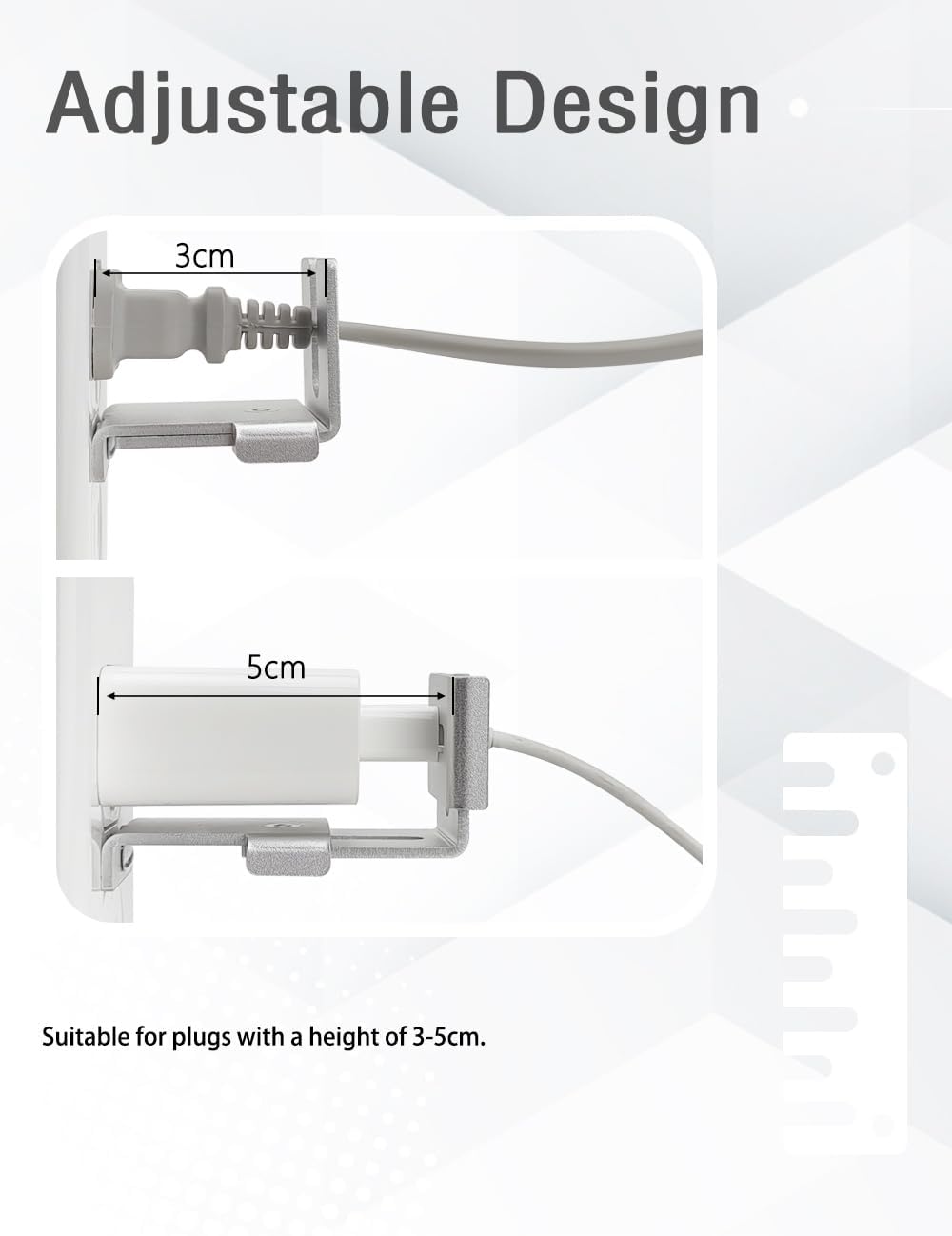 Charger Lock to Outlet, ILIVABLE Adjustable Metal Outlet Lock, Firmly Secures Power Plug from