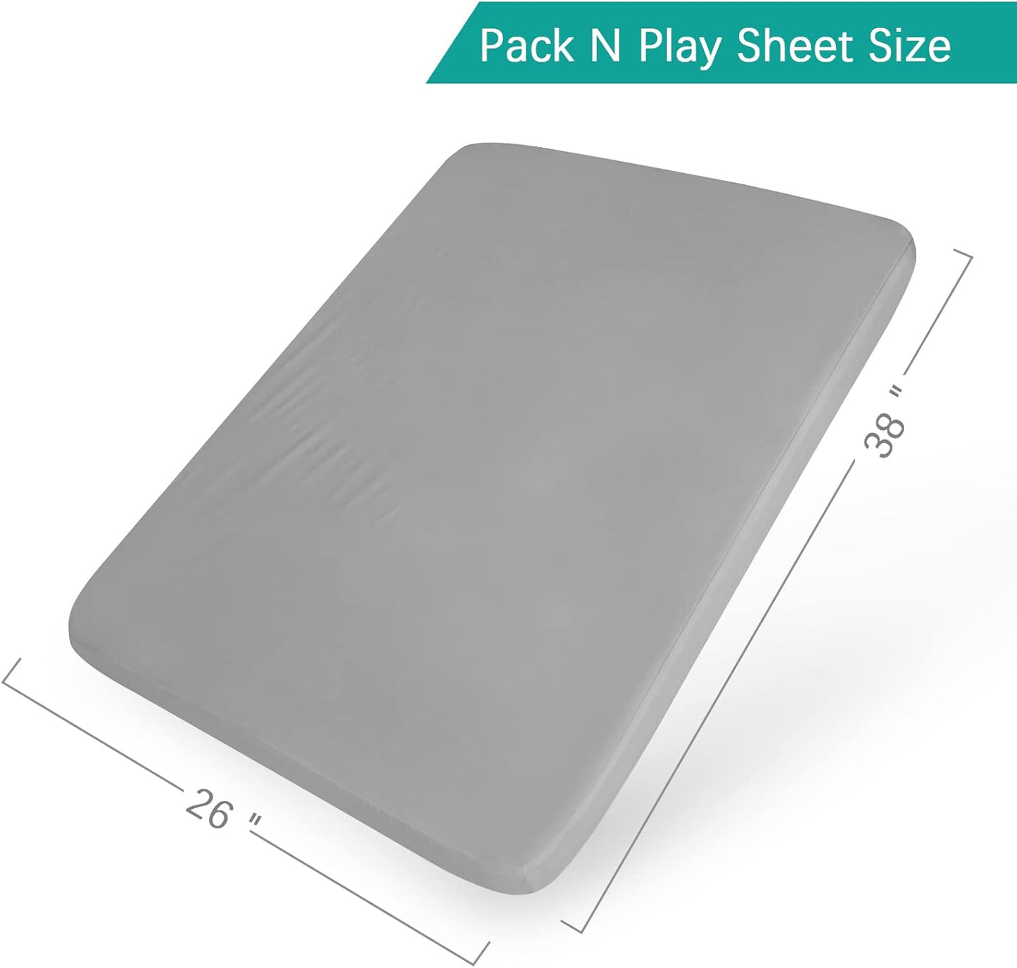 Biloban Pack and Play Sheets Waterproof 2 Pack Fitted, Compatible with Baby Graco Pack n