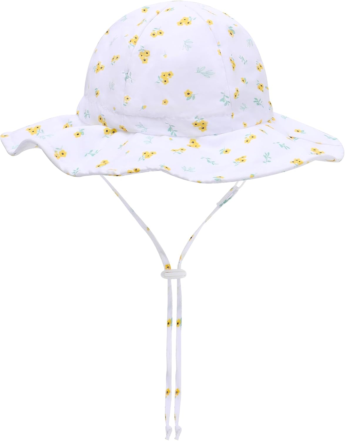 UPF 50+ Baby Bucket Hat - Wide Brim Sun Protection Beach Cap for Girls - Cute & Adjustable Toddler